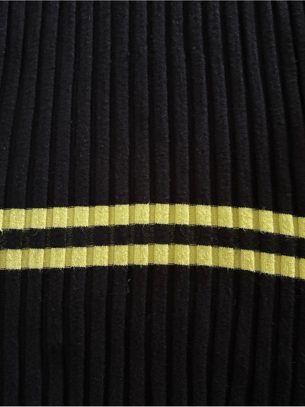 Celine Black Ribbed Polo Midi Dress with Red and Yellow Stripes - Picture 8 of 16